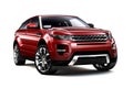 Compact red SUV isolated on white Royalty Free Stock Photo