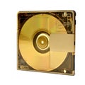 Mini Disc for recording and listening to sound on an isolated ba Royalty Free Stock Photo