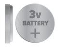 Round Silver 3v Battery Isolated Illustration