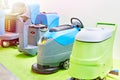 Compact scrubber drier machines