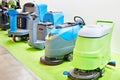 Compact scrubber drier machines