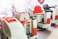 Compact scrubber drier machines