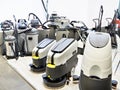 Compact scrubber drier machines