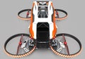 Compact single-seater quadrocopter for private use. Small urban vehicle with an electric motor. Royalty Free Stock Photo