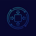 compact size icon, linear design
