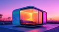 compact smooth gradient style rotating tiny home Royalty Free Stock Photo