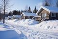 compact snow cabins at a budget resort