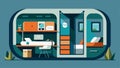 The compact space of the pod hotels chambers is optimized for maximum efficiency ideal for the onthego freelancer Royalty Free Stock Photo