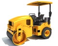 Compact Tandem Vibratory Road Roller 3D rendering Royalty Free Stock Photo