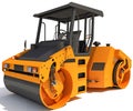 Compact Tandem Vibratory Road Roller 3D rendering Royalty Free Stock Photo