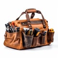 Compact toolbag displayed on a pristine white background, Ai Generated Royalty Free Stock Photo