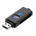 Compact usb flash drive with integrated memory card reader and blue indicator light Royalty Free Stock Photo