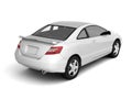 Compact white car back view Royalty Free Stock Photo