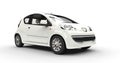 Compact White Car - Front Side View Royalty Free Stock Photo