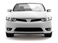 Compact white car front view Royalty Free Stock Photo