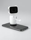 Compact White Webcam for Mobile Live Streaming Royalty Free Stock Photo