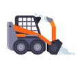 Compact Winter Snow Removal Machine, Cleaning Road Snowblower Vehicle Vector Illustration Royalty Free Stock Photo