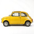Compact Yellow Car isolated on white background