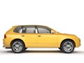 Compact yellow SUV side view Royalty Free Stock Photo