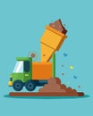 A compactor roller rolls over newly deposited waste firmly packing it down and creating more space for additional