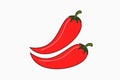 Red chillies logo Royalty Free Stock Photo