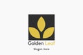 Golden leaf logo Royalty Free Stock Photo