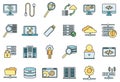 Company it administrator icons set  color line Royalty Free Stock Photo