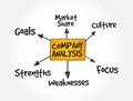 Company analysis mind map, business concept background Royalty Free Stock Photo