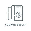 Company budget line icon, vector. Company budget outline sign, concept symbol, flat illustration