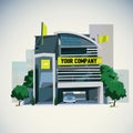 Company building in city - vector
