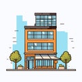Company building in flat style. Vector Illustration Royalty Free Stock Photo