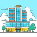 Company building in flat style. Vector Illustration Royalty Free Stock Photo