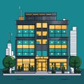 Company building in flat style. Vector Illustration Royalty Free Stock Photo