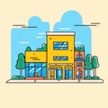 Company building in flat style. Vector Illustration Royalty Free Stock Photo