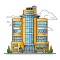 Company building in flat style. Vector Illustration Royalty Free Stock Photo