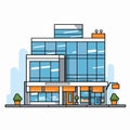Company building in flat style. Vector Illustration Royalty Free Stock Photo