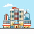 Company building in flat style. Vector Illustration Royalty Free Stock Photo