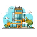 Company building in flat style. Vector Illustration Royalty Free Stock Photo