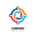 Company - concept business logo template vector illustration in flat style. Abstract compass creative sign. Travel symbol. Royalty Free Stock Photo