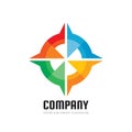 Company - concept business logo template vector illustration in flat style. Abstract compass creative sign. Travel symbol.