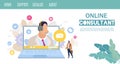 Online Consultant Flat Vector Web Banner Template