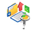 Company data analysis checklist in flat isometric illustration design Royalty Free Stock Photo