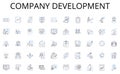 Company development line icons collection. Calling, Devotion, Mission, Purpose, Passion, Service, Ministry vector and