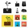 Company, ecology, and other web icon in black,flat style. Husks, fines, garden icons in set collection.