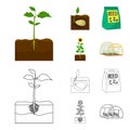 Company, ecology, and other web icon in cartoon,outline style. Husks, fines, garden icons in set collection.