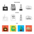 Company, ecology, and other web icon in flat,outline,monochrome style. Husks, fines, garden icons in set collection.