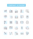 Company economy vector line icons set. Corporation, Profit, Investment, Economic, Finance, Market, Job illustration Royalty Free Stock Photo