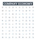 Company economy vector line icons set. Corporation, Profit, Investment, Economic, Finance, Market, Job illustration Royalty Free Stock Photo