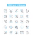 Company economy vector line icons set. Corporation, Profit, Investment, Economic, Finance, Market, Job illustration Royalty Free Stock Photo