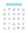 Company economy vector line icons set. Corporation, Profit, Investment, Economic, Finance, Market, Job illustration Royalty Free Stock Photo